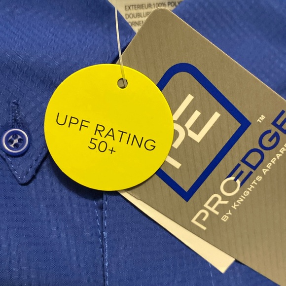 Pro Edge by Knights Apparel Men’s Jayhawks Button Down Short Sleeve Shirt - Picture 5 of 9